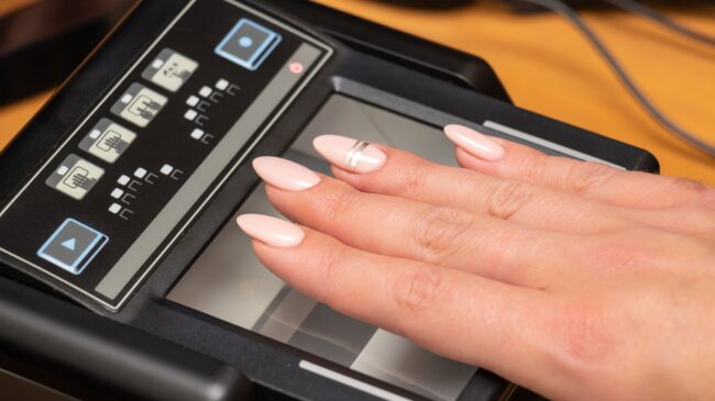 Live Scan fingerprint capture at a Certifix location